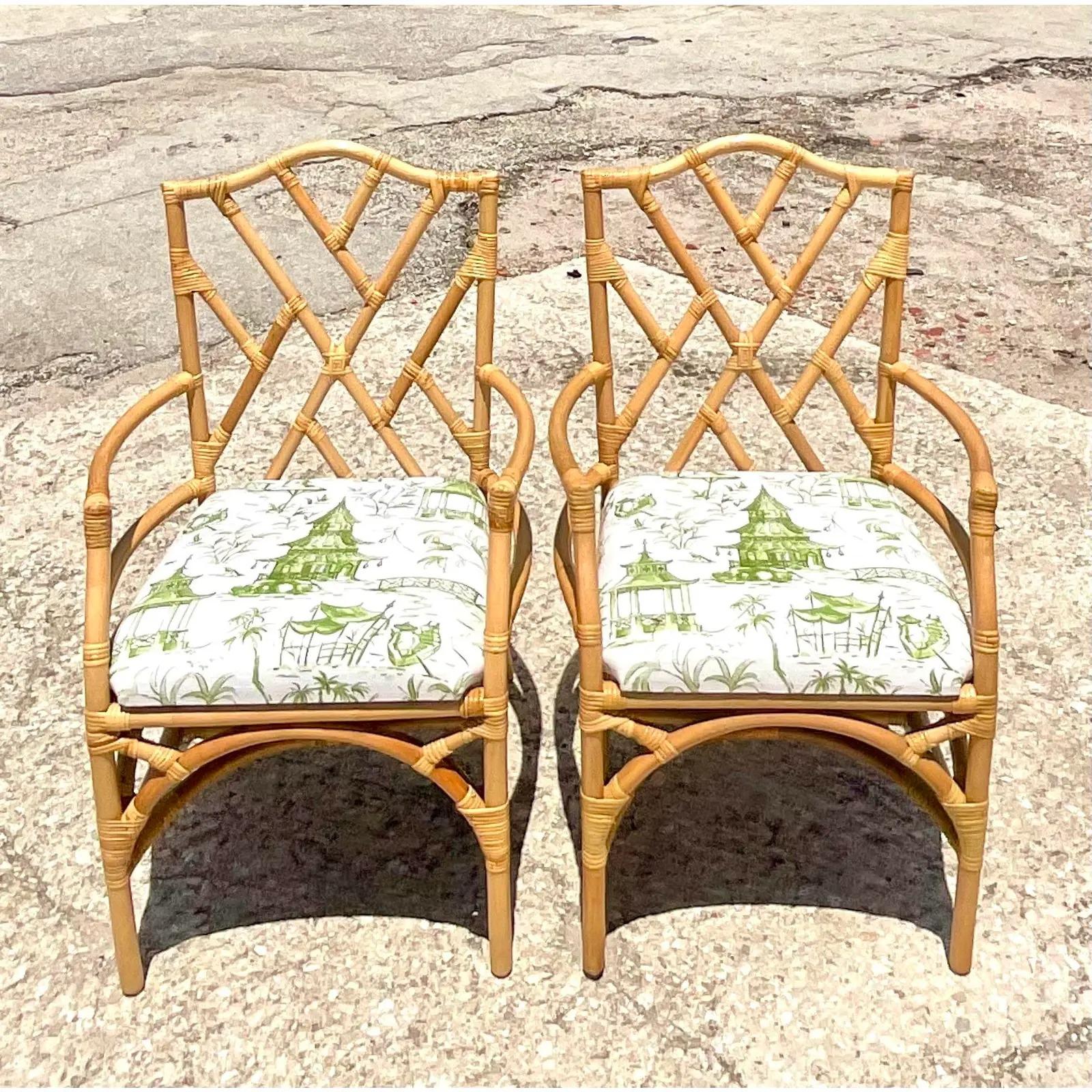 rattan chippendale chairs