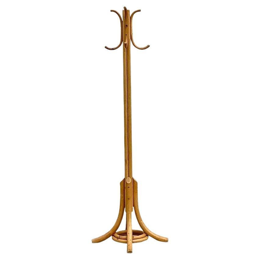 Vintage Coastal Rattan Coat Rack