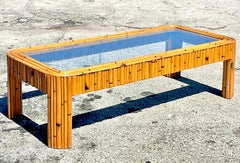 Vintage Coastal Rattan Coffee Table
