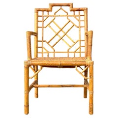 Vintage Coastal Rattan Emporer’s Chair
