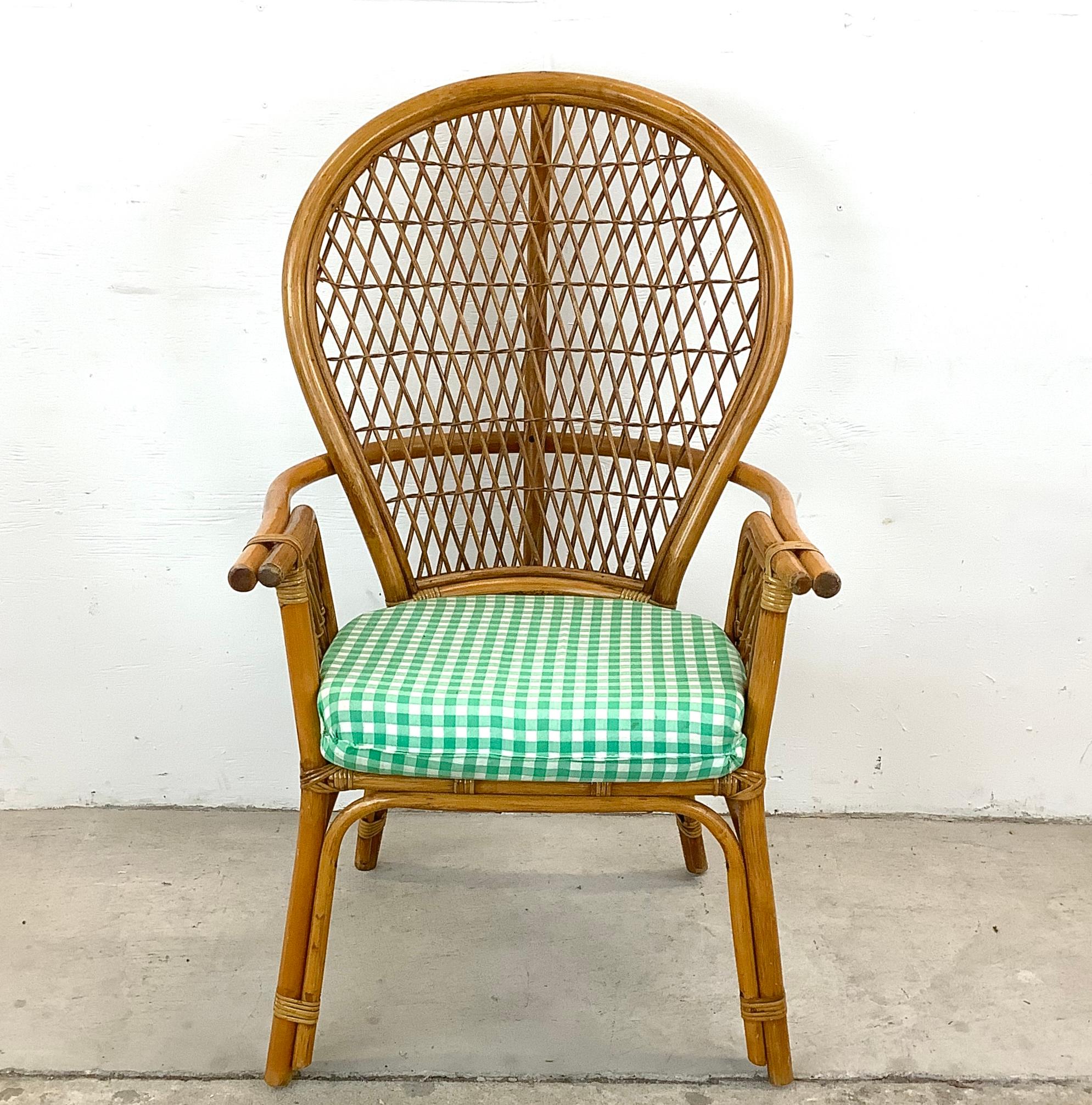 wicker fan back chair