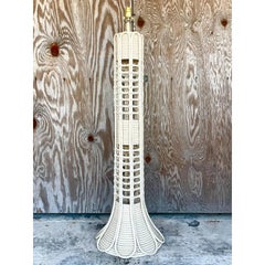 Vintage Coastal Rattan Floor Lamp