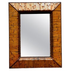 Specchio in rattan costiero vintage