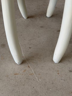 Vintage Coastal Rattan Ottomans or Footstools With Lattice Detail – Pair