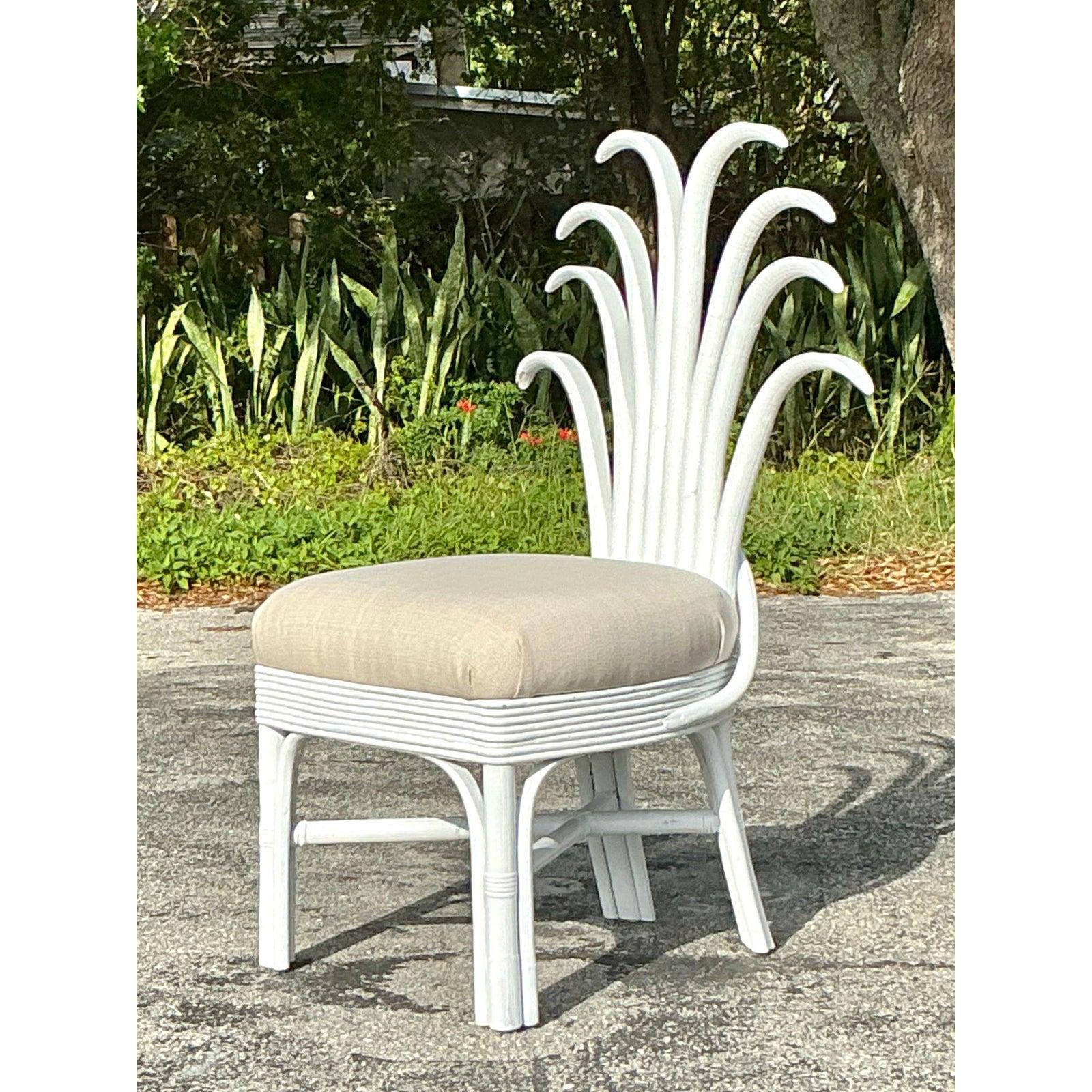 Philippine Vintage Coastal Rattan Pineapple Chair For Sale