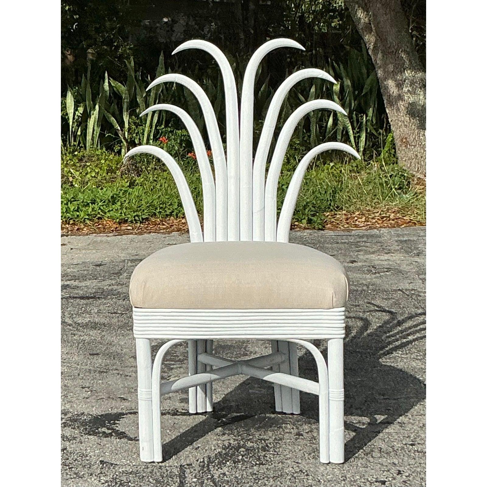 Vintage Coastal Rattan Pineapple Chair For Sale 2