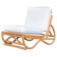 Vintage Coastal Rattan Slipper Chair