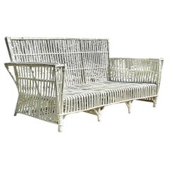 Coastal-Rattan-Sofa im Vintage-Stil nach Bielecky Brothers