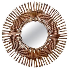 Vintage Coastal Rattan Starburst Mirror