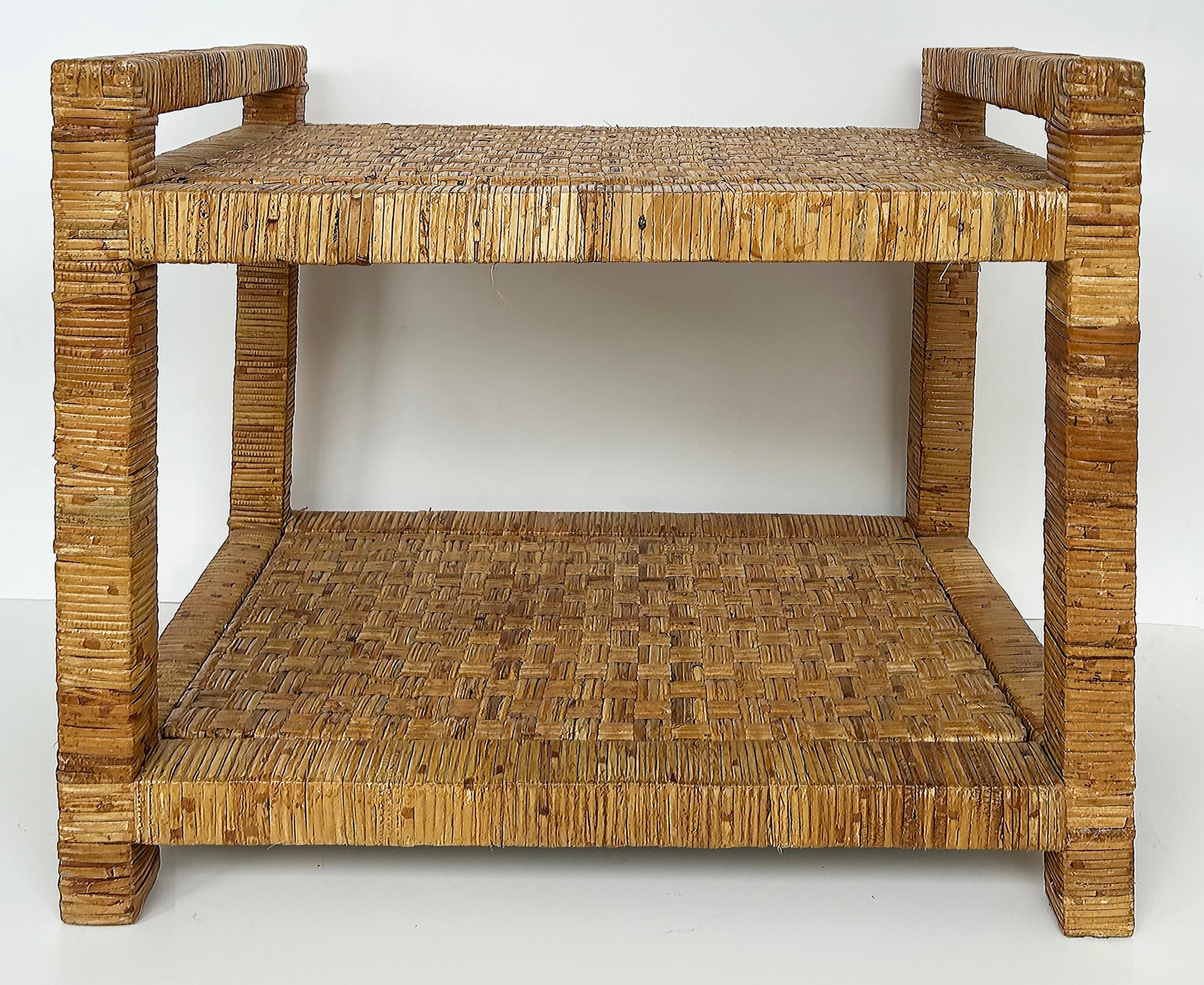 Vintage Coastal Rattan Wrapped Side Table or Service Bar


Offered for sale is a vintage coastal modern side table that is wrapped in split rattan.  The table would make a great service center for a bar. The surfaces are woven rattan and provide