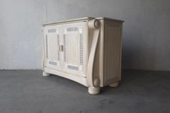 Vintage Coastal Reeded Bamboo Buffet Cabinet