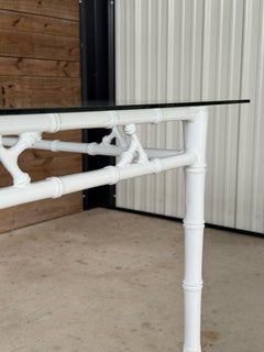 Vintage Coastal Regency Faux Bamboo Game or Card Table by Phyllis Morris