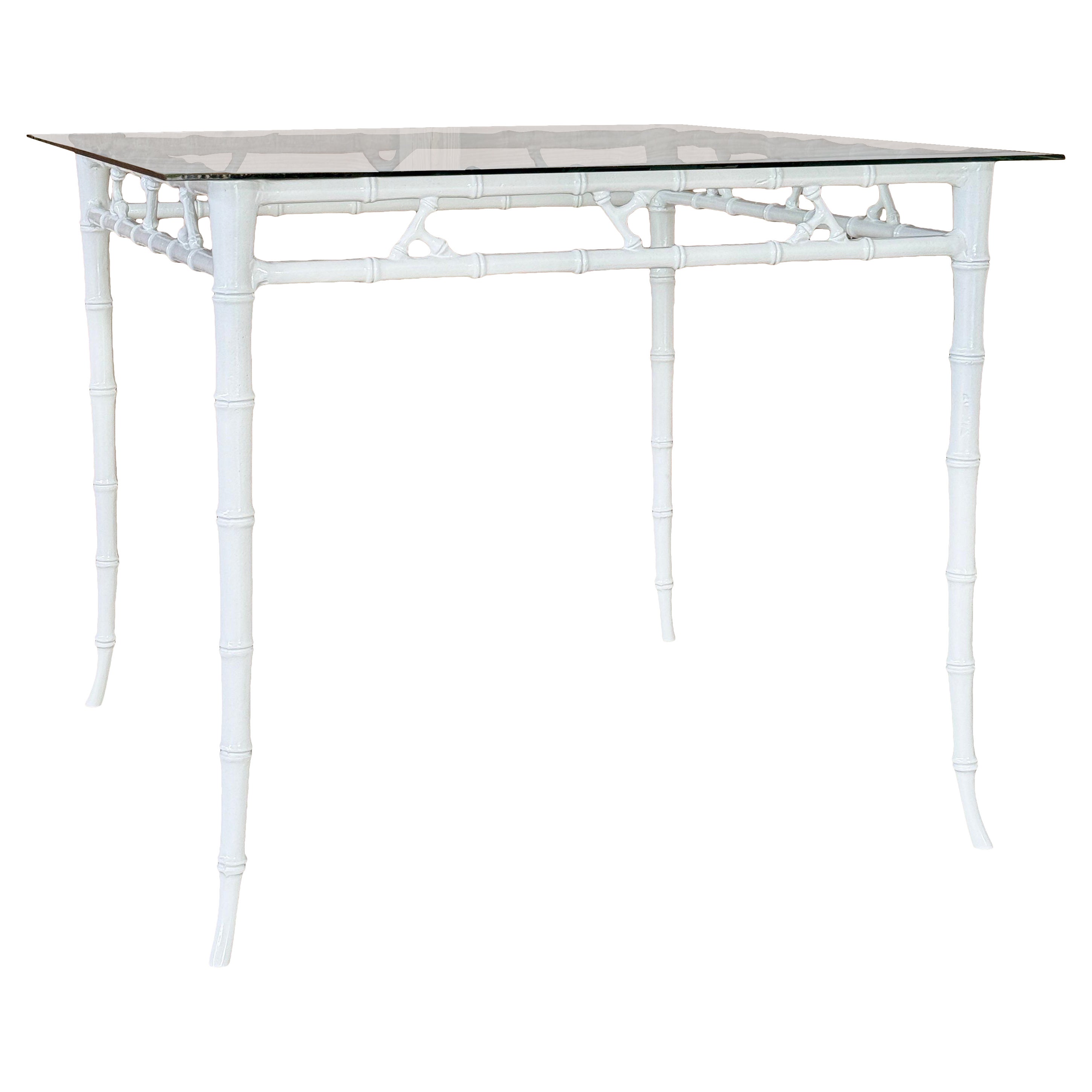 Vintage Coastal Regency Faux Bamboo Game or Card Table by Phyllis Morris For Sale