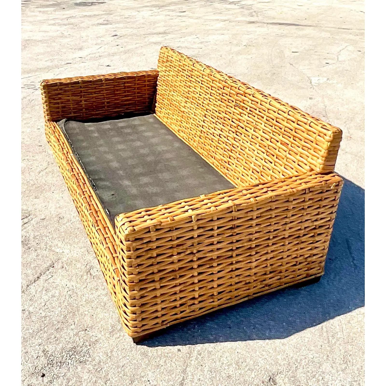 rattan sofa indoor vintage