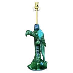 Lámpara de mesa Vintage Coastal Royal Haeger de cerámica esmaltada con forma de loro