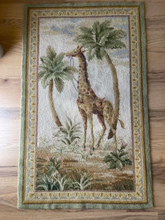 Vintage Coastal Safari Style Giraffe Rug