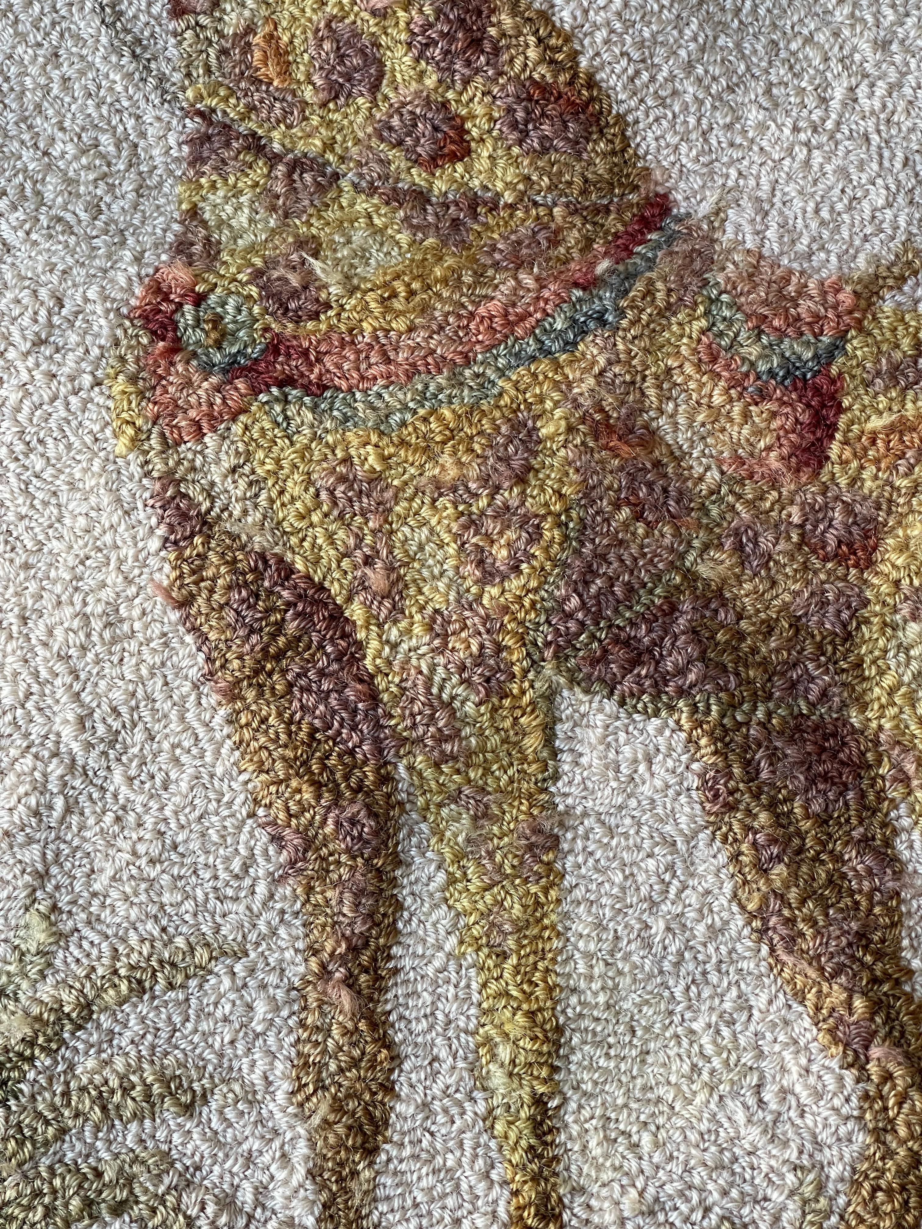 Vintage Coastal Safari Style Giraffe Rug In Good Condition For Sale In Boca Raton, FL