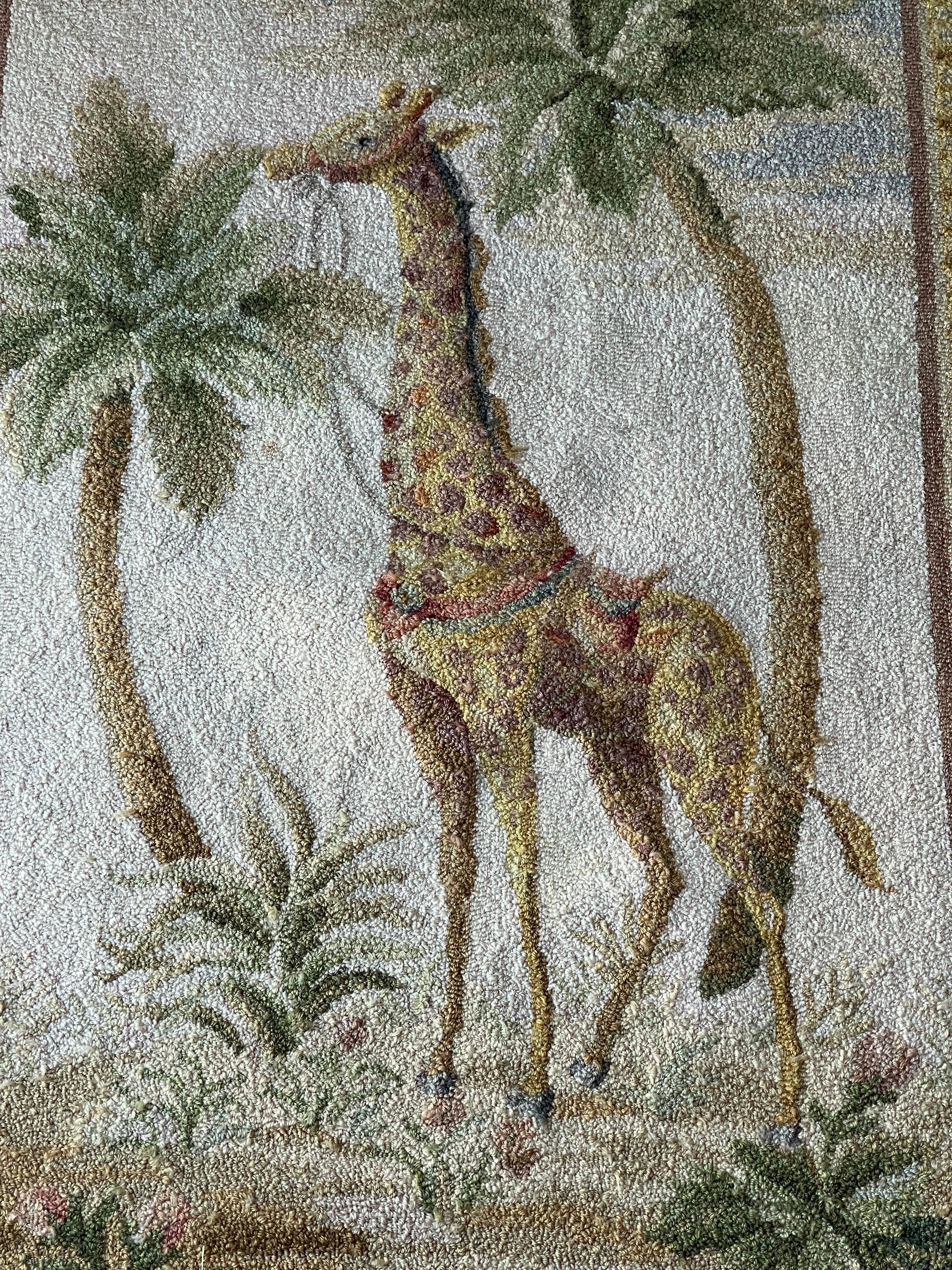 Mid-20th Century Vintage Coastal Safari Style Giraffe Rug For Sale