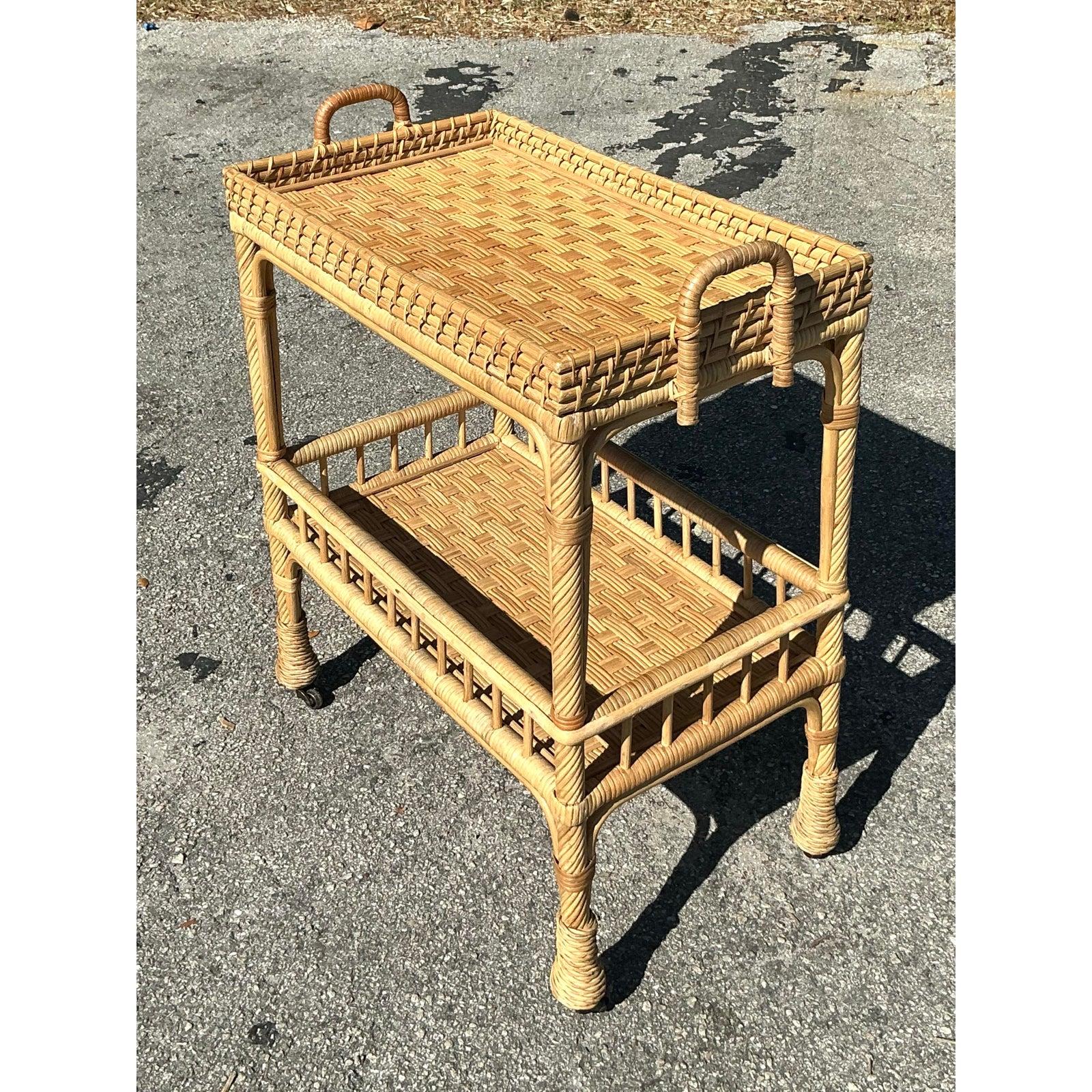 Osier Chariot de bar Coastal Serena and Lily en vente