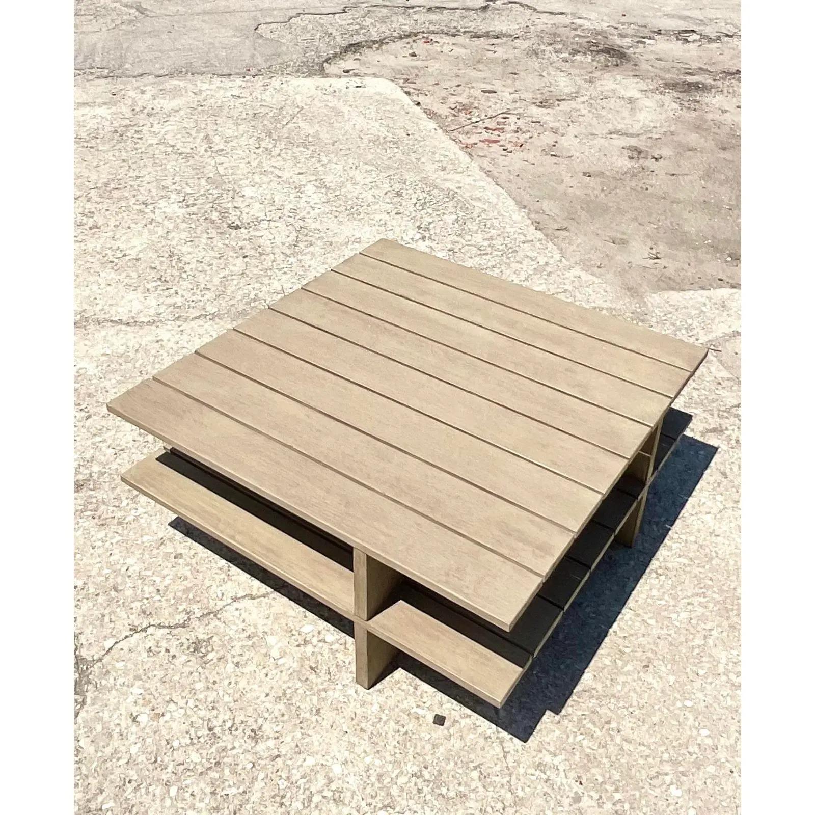 vintage slatted coffee table