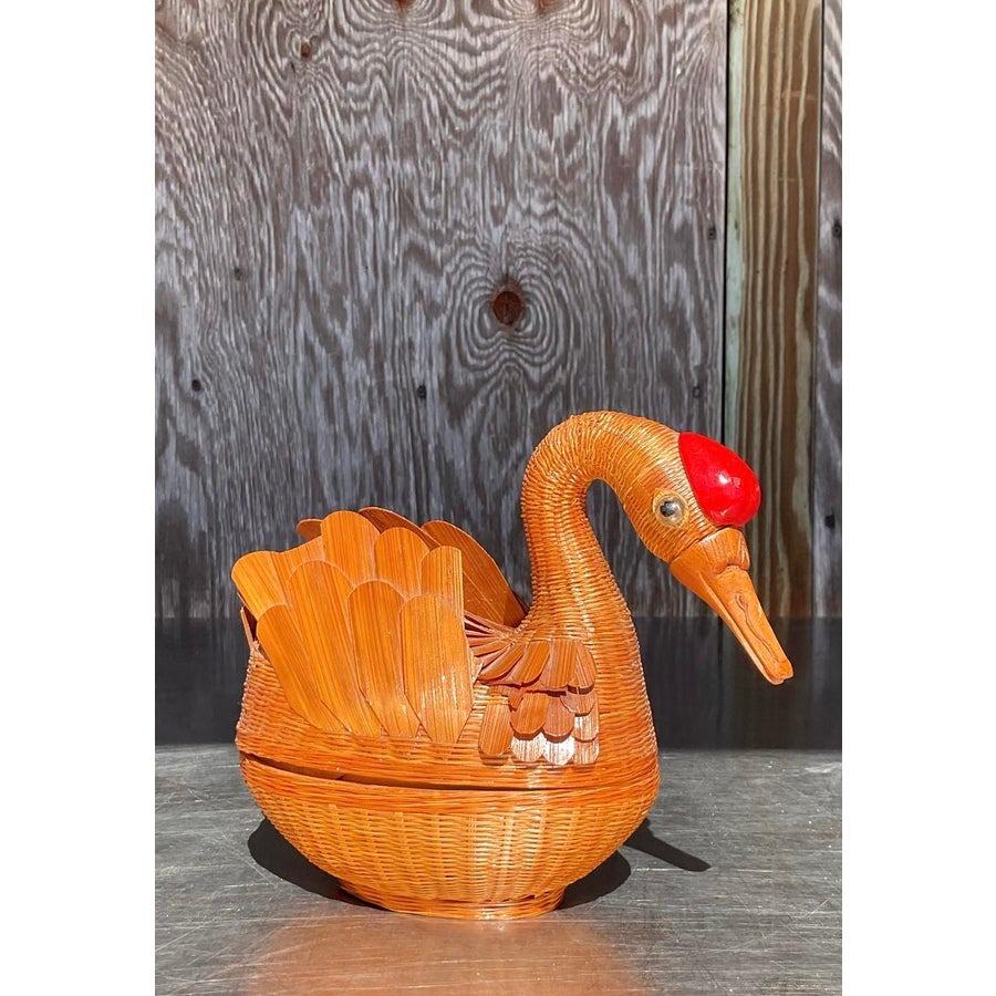 Vintage Coastal Shanghai Weave Ente im Angebot 4