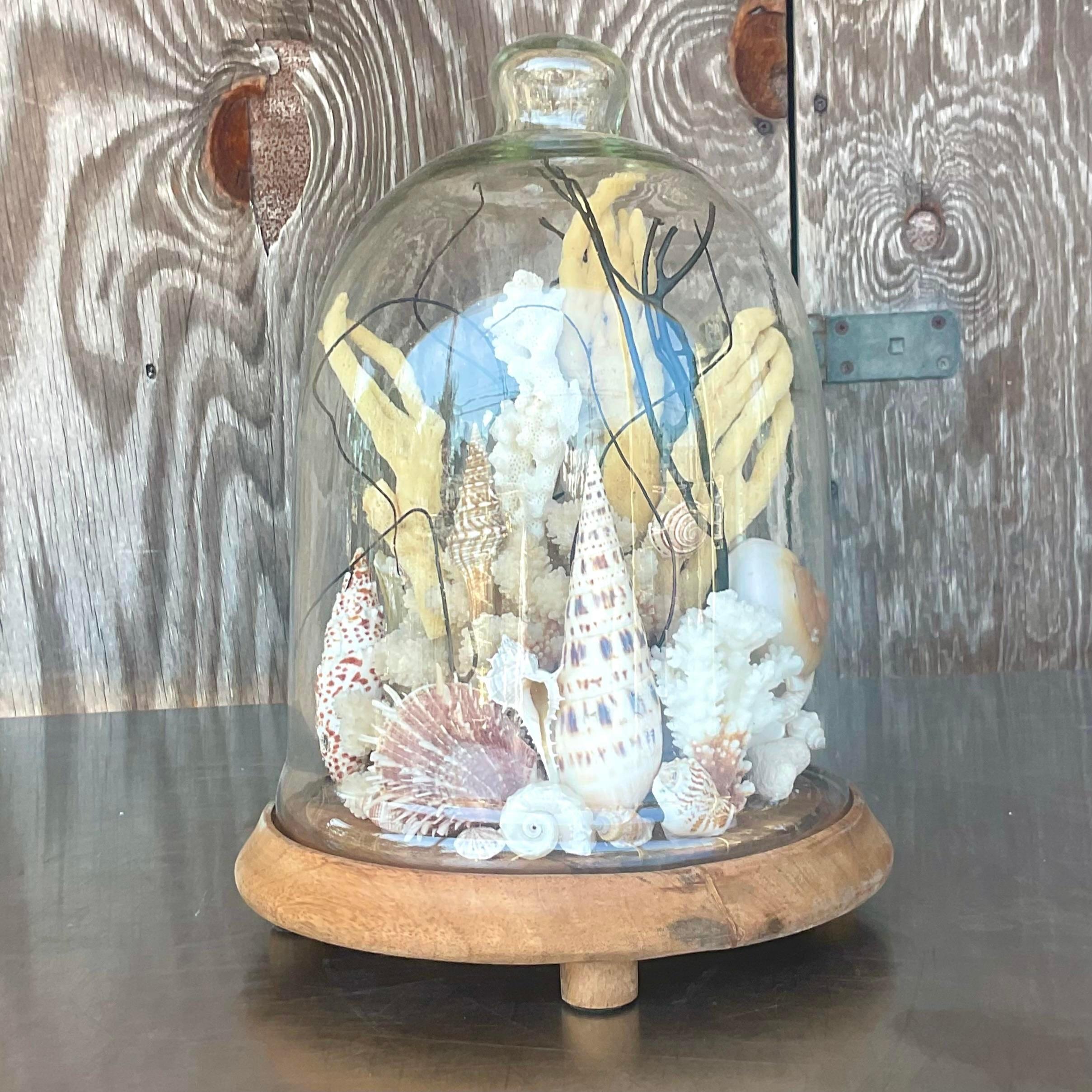 Vintage Coastal Shell Cloche In Good Condition For Sale In west palm beach, FL