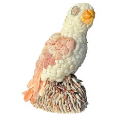 Vintage Coastal Shell Encrusted Bird