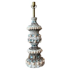 Vintage Coastal Shell Encrusted Lamp