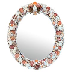 Vintage Coastal Shell Encrusted Mirror