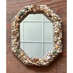 Vintage Coastal Shell Encrusted Mirror