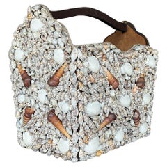 Vintage Coastal Shell Encrusted Newspaper Rack