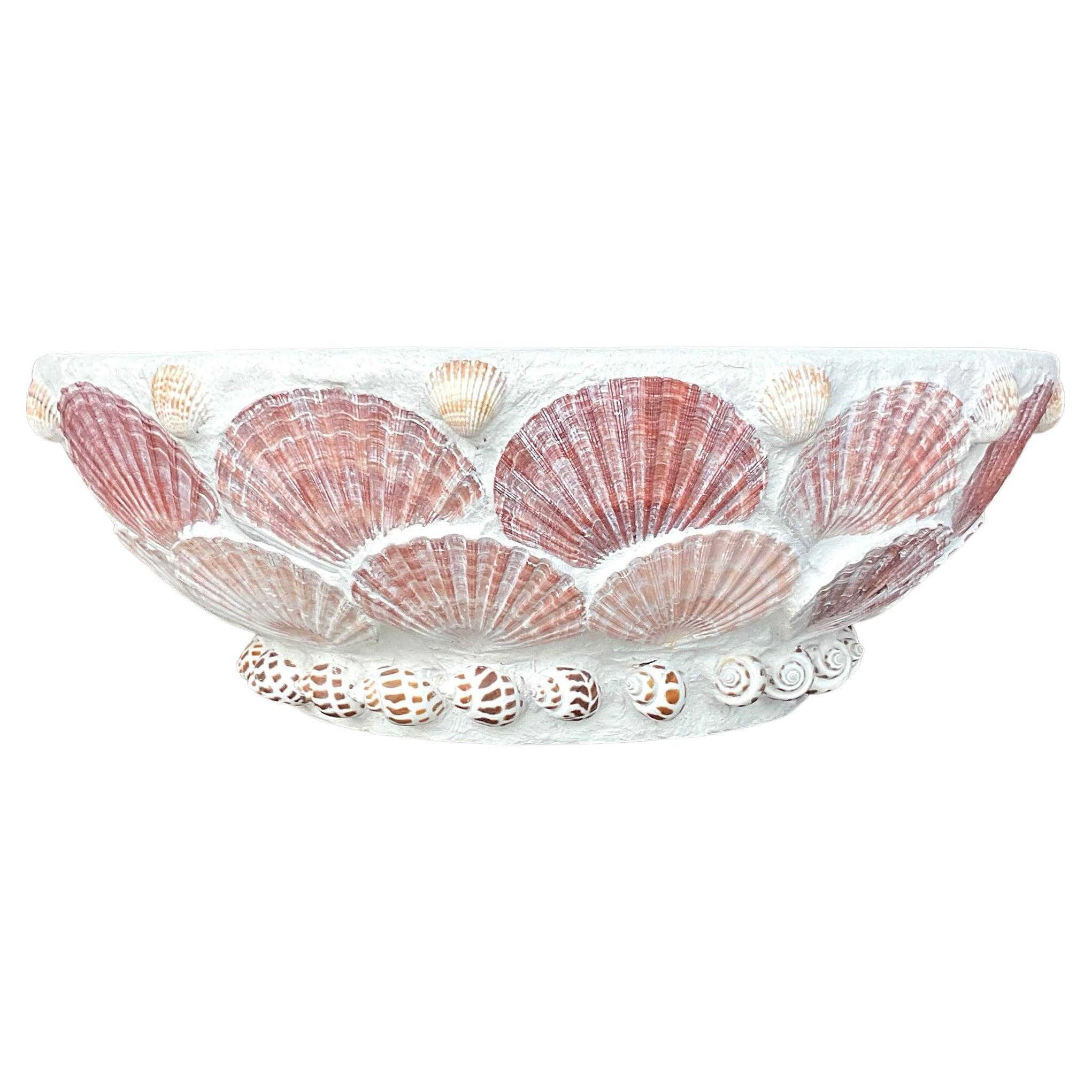 Vintage Coastal Shell Encrusted Planter