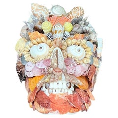 Vintage Coastal Shell Encrusted Skull