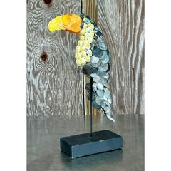 Vintage Coastal Shell Encrusted Toucan