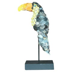 Vintage Coastal Shell Encrusted Toucan