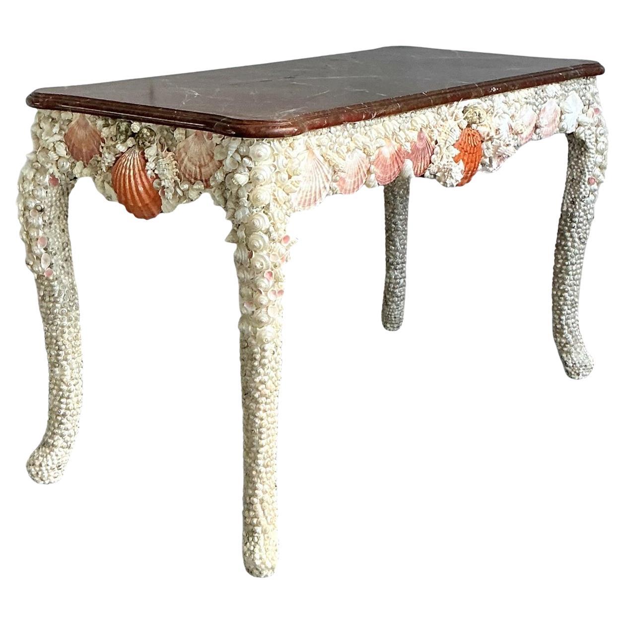 Scrivania costiera vintage con conchiglie incrostate in vendita