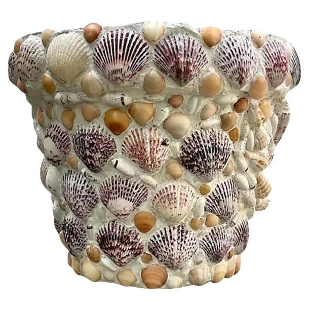 Vintage Coastal Shell Planter For Sale at 1stDibs | ceramic seashell ...