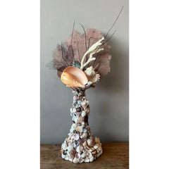 Vintage Coastal Shell Totem