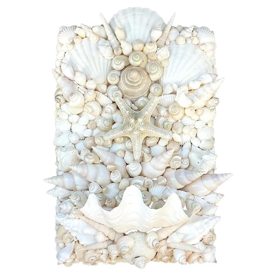 Vintage Pair of Seashell Shell Beach Wall Light Sconces at 1stDibs