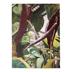 Vintage Coastal Signed Original Botanical Study Oil Painting on Canvas