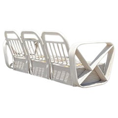 Vintage Coastal Six Strand Rattan Sofa After Frankl Vintage Coastal Six Strand Rattan Sofa After Frankl