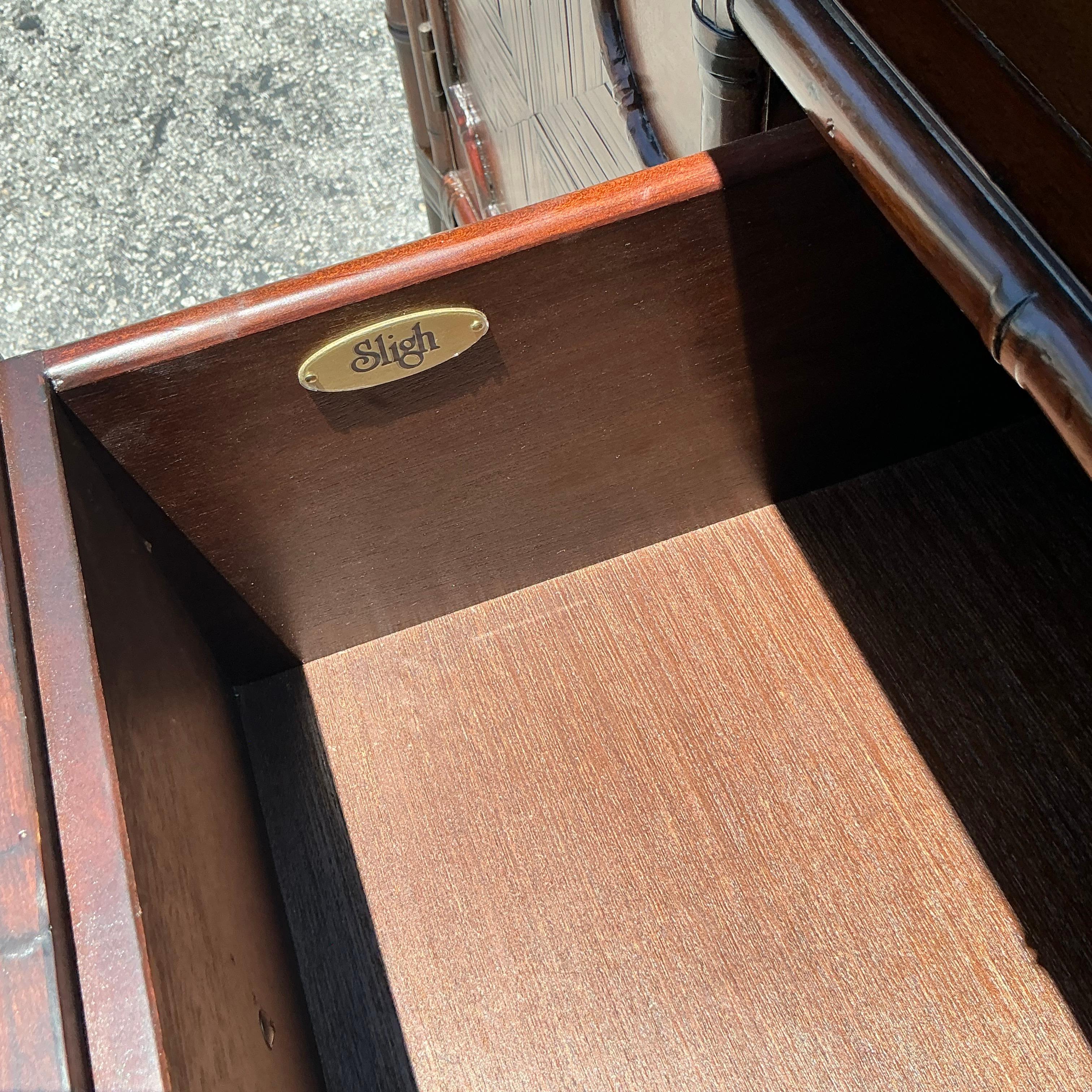 Credenza in rattan con inserti Sligh della Costa d'Epoca in vendita 5