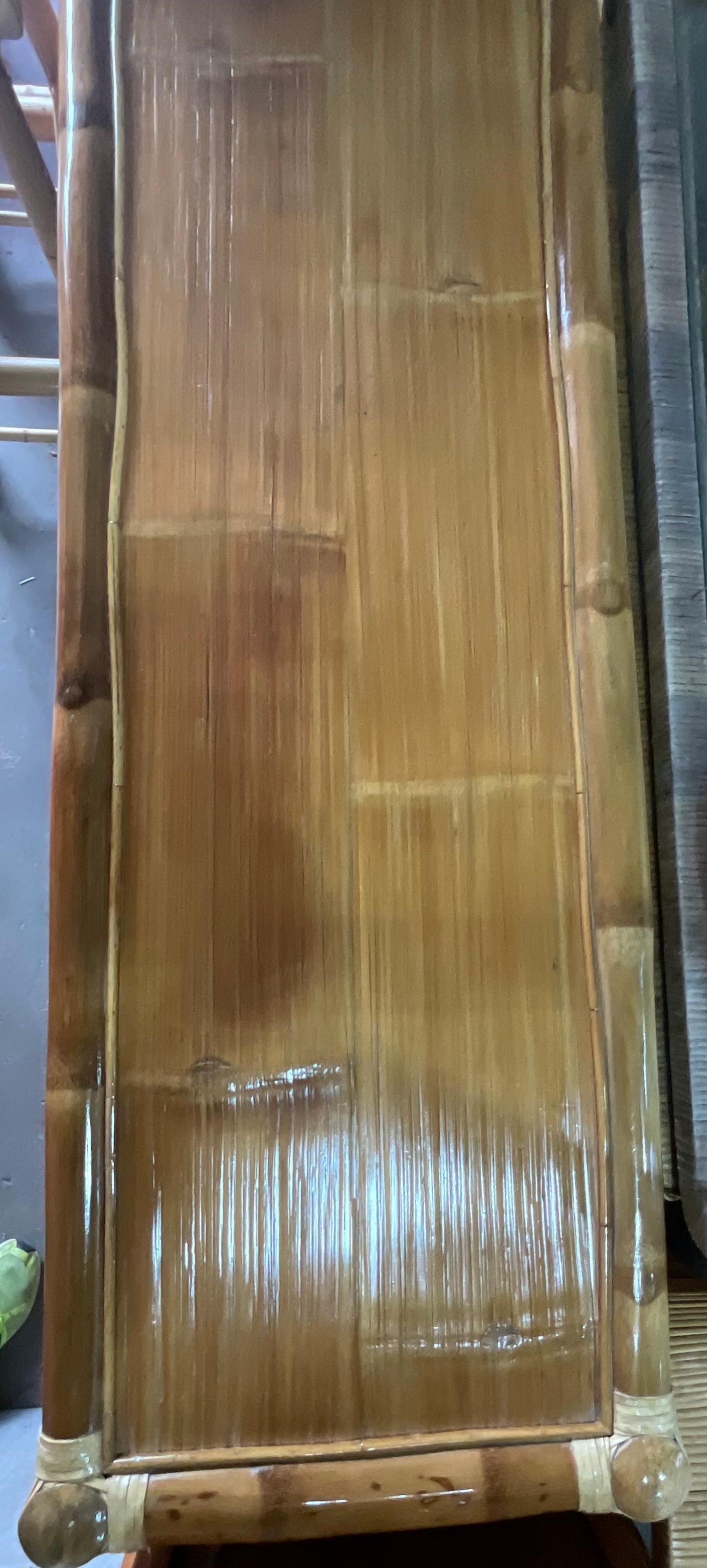 Vintage Coastal Split Bamboo Dresser 4