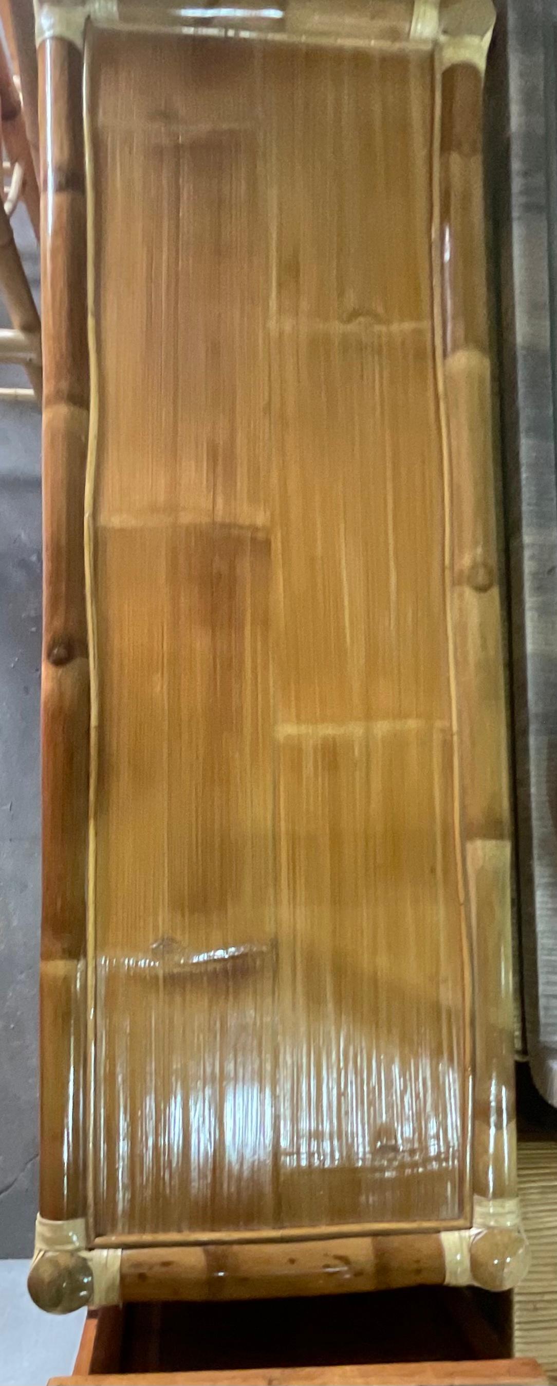Vintage Coastal Split Bamboo Dresser 6