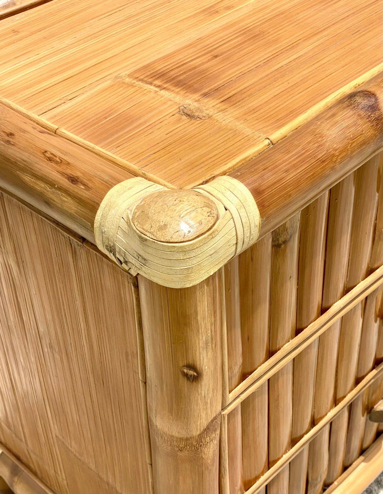 Vintage Coastal Split Bamboo Dresser 1