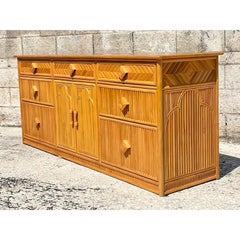 Vintage Coastal Split Reed Dresser