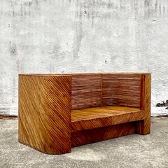 Loveseat Vintage Coastal Split Reed