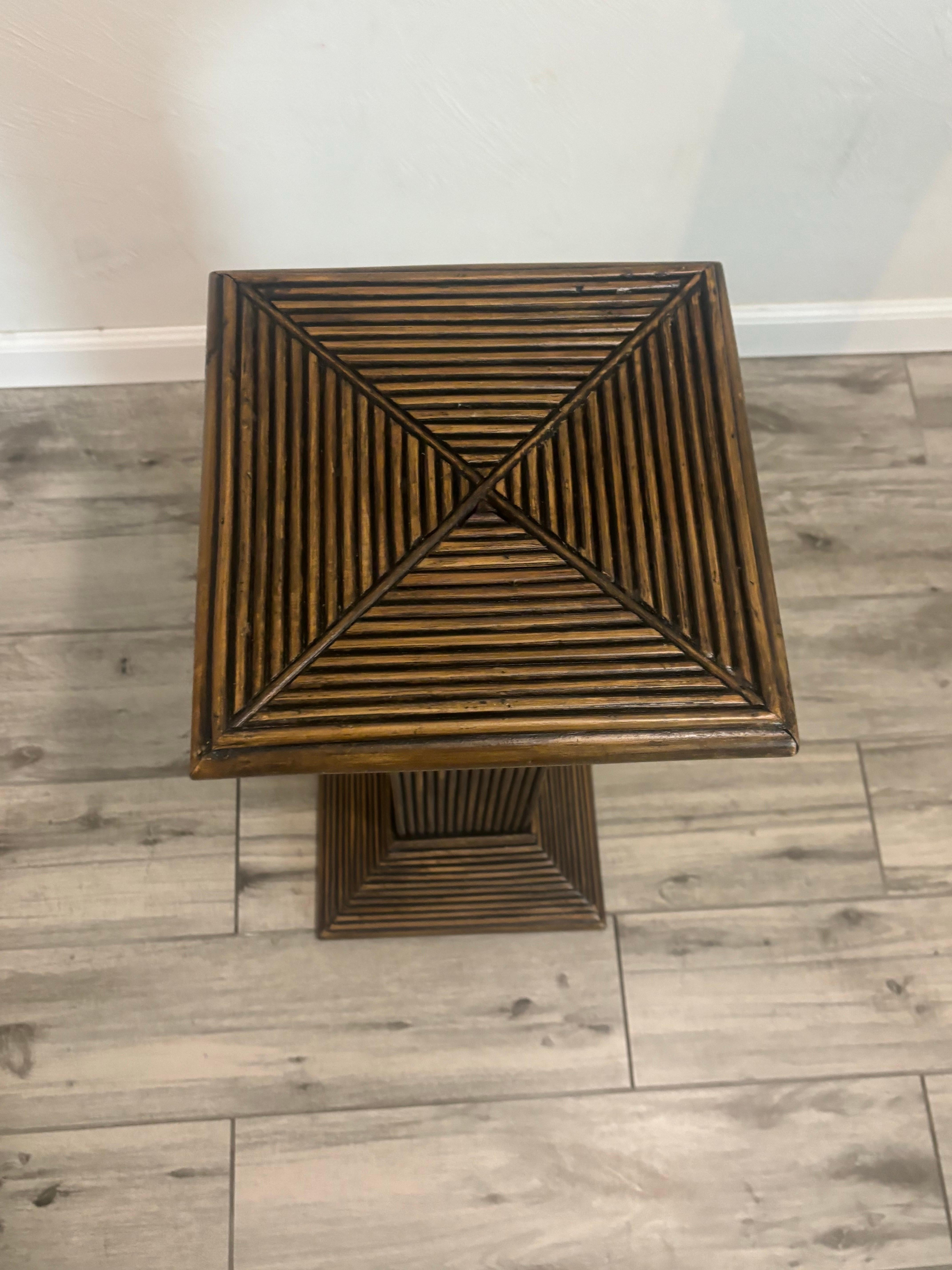 20th Century Vintage Coastal Split Reed Pedestals For Sale