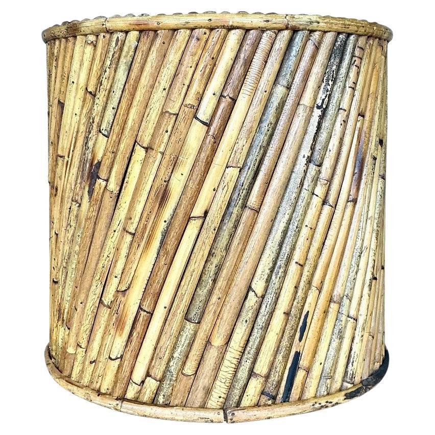 Vintage Coastal Split Reed Side Table