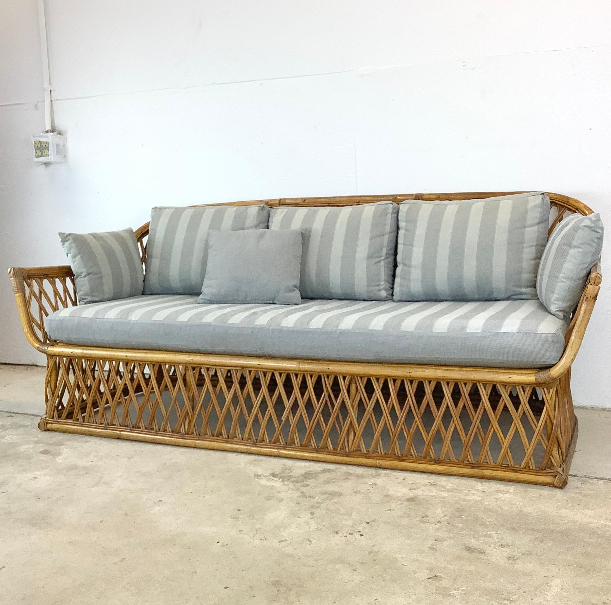 Coastal-Sofa aus gespaltenem Schilf nach Ficks Reed, Vintage (Böhmisch) im Angebot